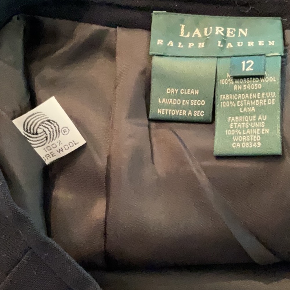 Lauren Ralph Lauren Black MIDI 100% Wool Skirt - Picture 7 of 11